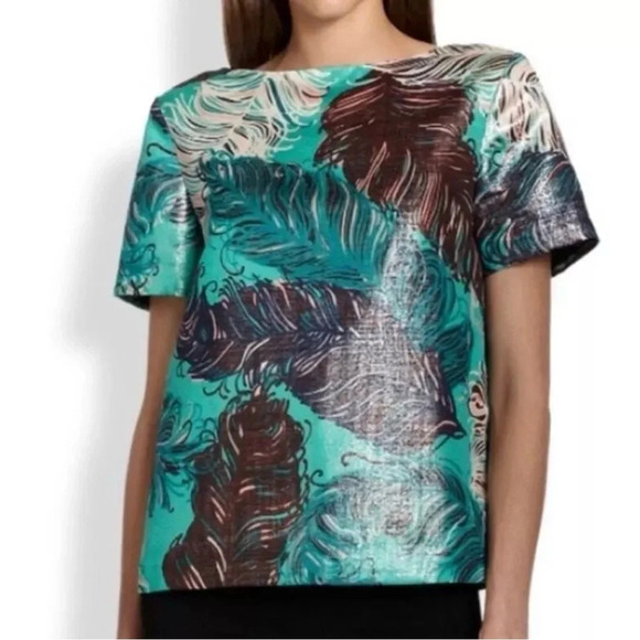NWOT Kate Spade Shimmery Printed Blouse $328 - Picture 1 of 7